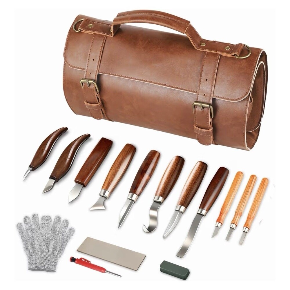 SEYHAKI Wood Carving Tools Whittling Kit Wooden Carving Knife Set NEW